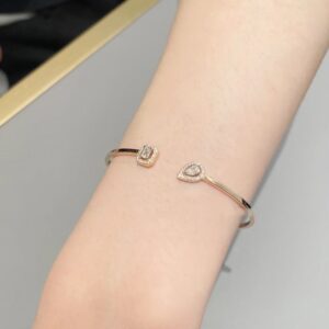 925 Sterling Silver Teardrop Stone Open Bangle Lifestyle View