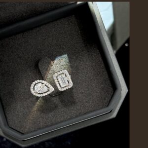 925 Sterling Silver Teardrop Stone Open Ring Wholesale