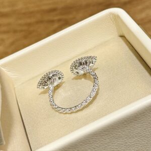 925 Sterling Silver Teardrop Wheat Leaf Open Ring Jewelry Display