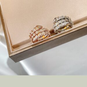 925 Sterling Silver Three Row Pave Serpent Ring Detail