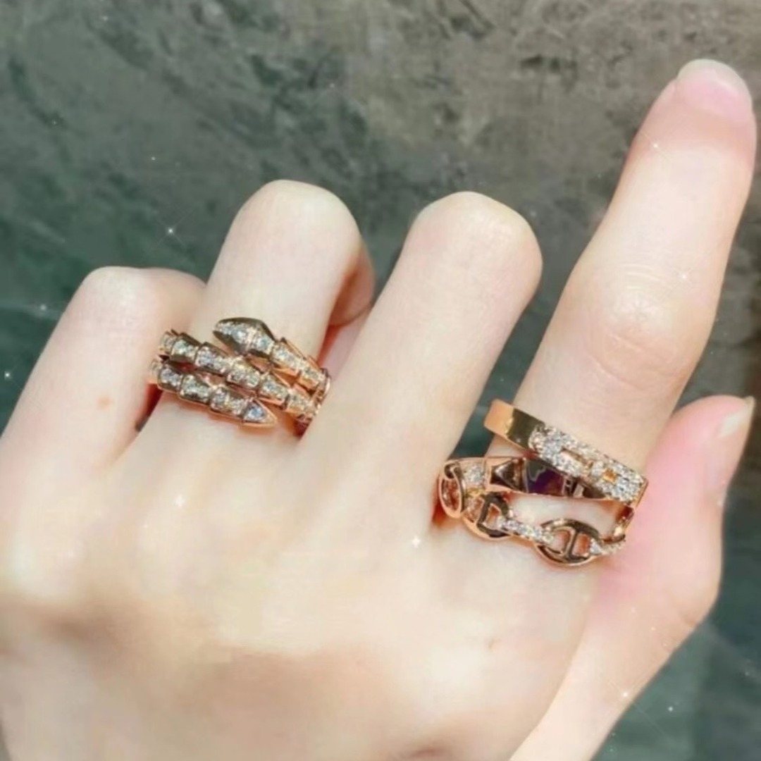 925 Sterling Silver Three Row Pave Serpent Ring 925 Sterling Silver Three Row Pave Serpent Ring