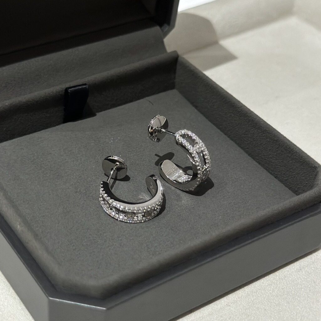 925 Sterling Silver Three Stone Pave Sliding Stud Earrings Wholesale