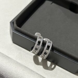 925 Sterling Silver Three Stone Pave Sliding Stud Earrings Lifestyle View