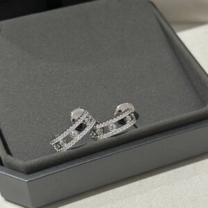 925 Sterling Silver Three Stone Pave Sliding Stud Earrings Packaging View