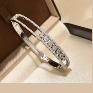 925 Sterling Silver Three Stone Sliding Bangle Wholesale