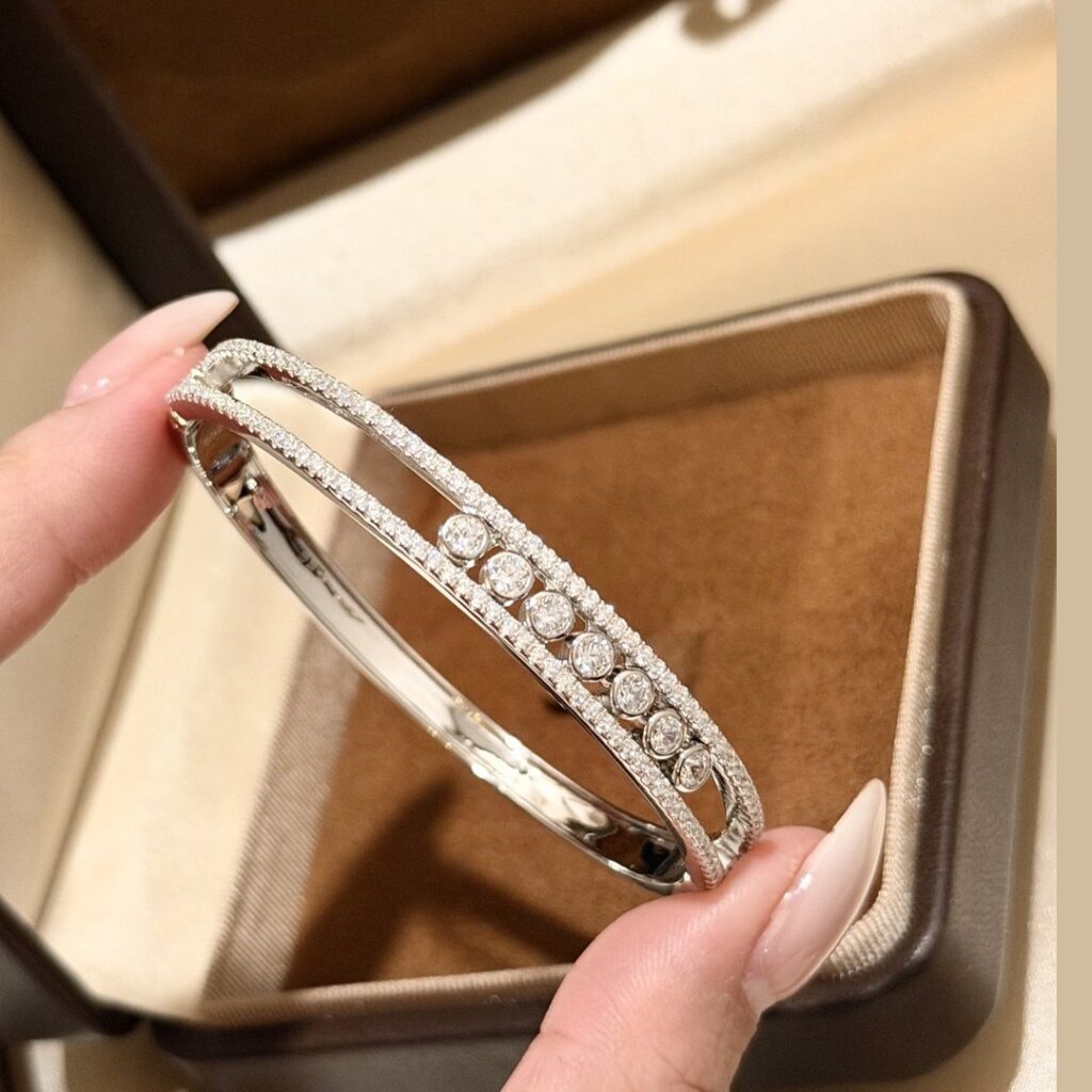 925 Sterling Silver Three Stone Sliding Bangle Wholesale