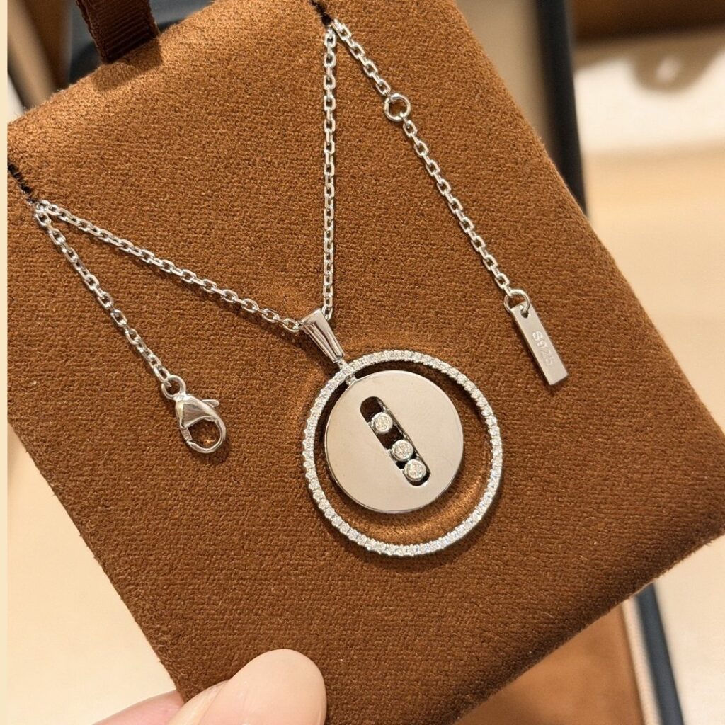 925 Sterling Silver Three Stone Sliding Necklace Wholesale