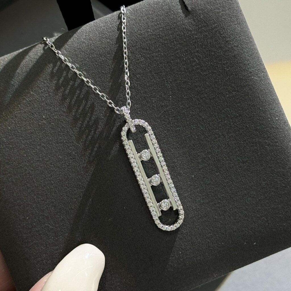 925 Sterling Silver Three Stone Sliding Pendant Necklace Wholesale