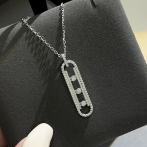925 Sterling Silver Three Stone Sliding Pendant Necklace Wholesale