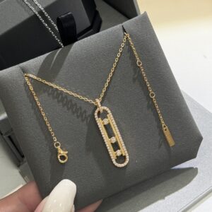 925 Sterling Silver Three Stone Sliding Pendant Necklace Jewelry Display