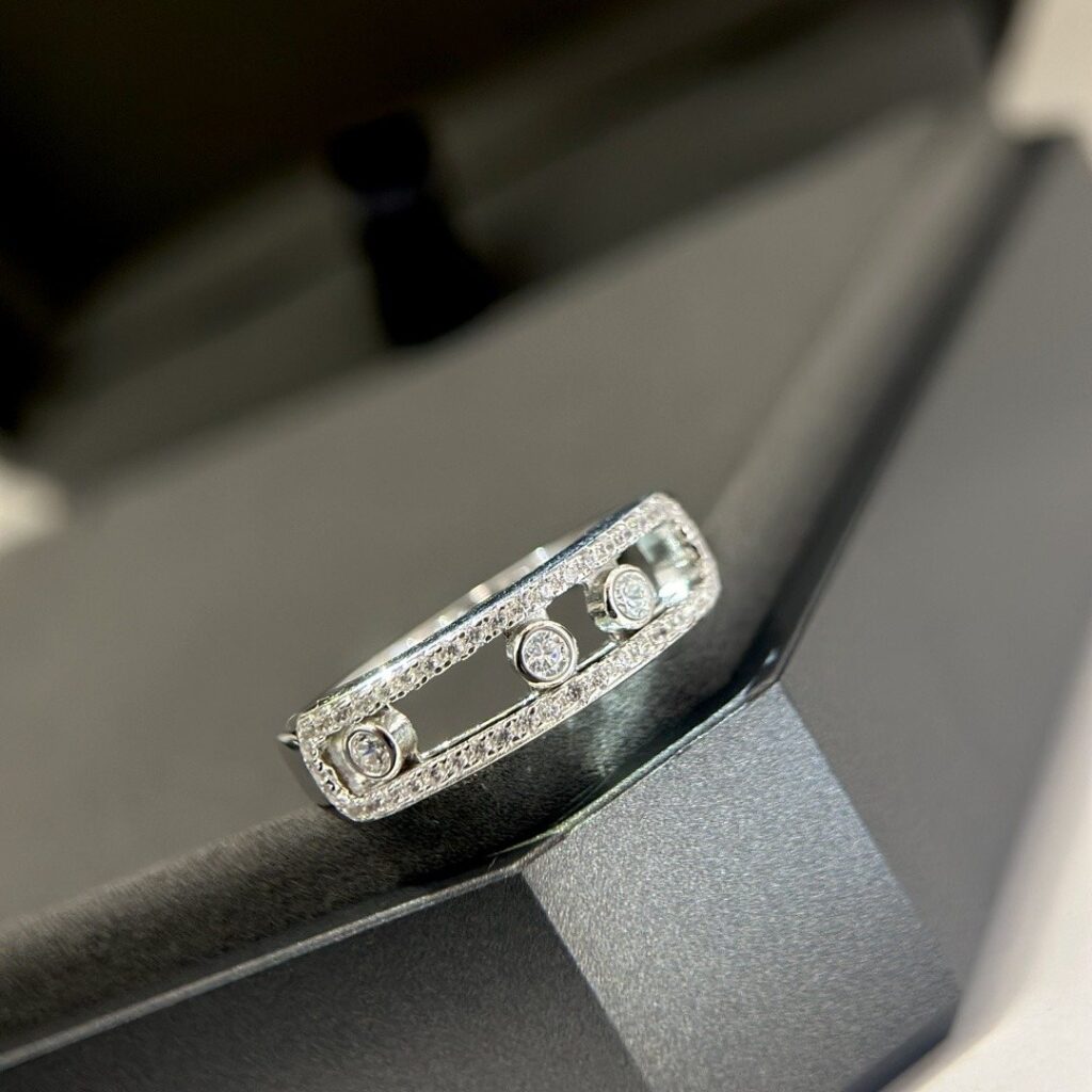 925 Sterling Silver Three Stone Sliding Ring Wholesale