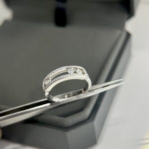 925 Sterling Silver Three Stone Sliding Ring Jewelry Display