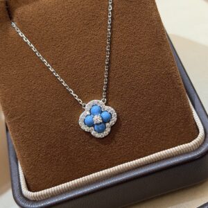 925 Sterling Silver Turquoise Clover Necklace Wholesale
