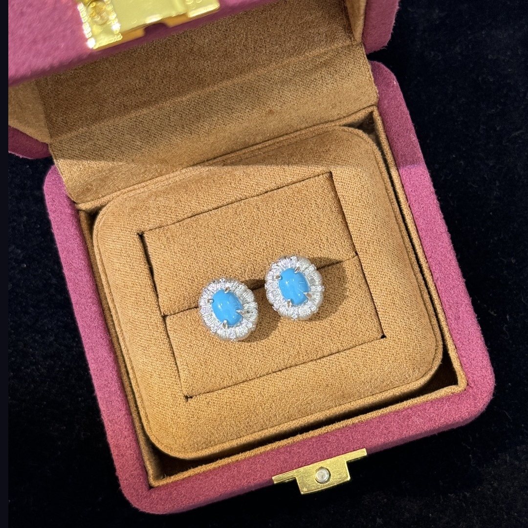925 Sterling Silver Turquoise Stud Earrings 925 Sterling Silver Turquoise Stud Earrings