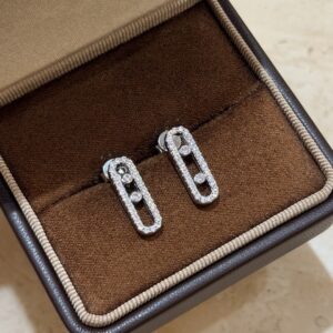 925 Sterling Silver Two Stone Pave Sliding Stud Earrings Wholesale