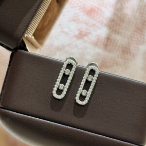 925 Sterling Silver Two Stone Pave Sliding Stud Earrings Packaging View