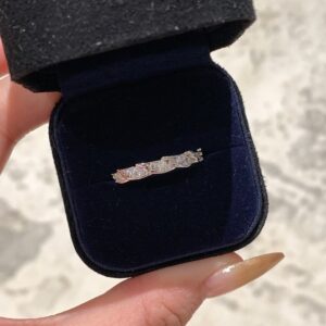 925 Sterling Silver Wing Cross Pave Ring Detail