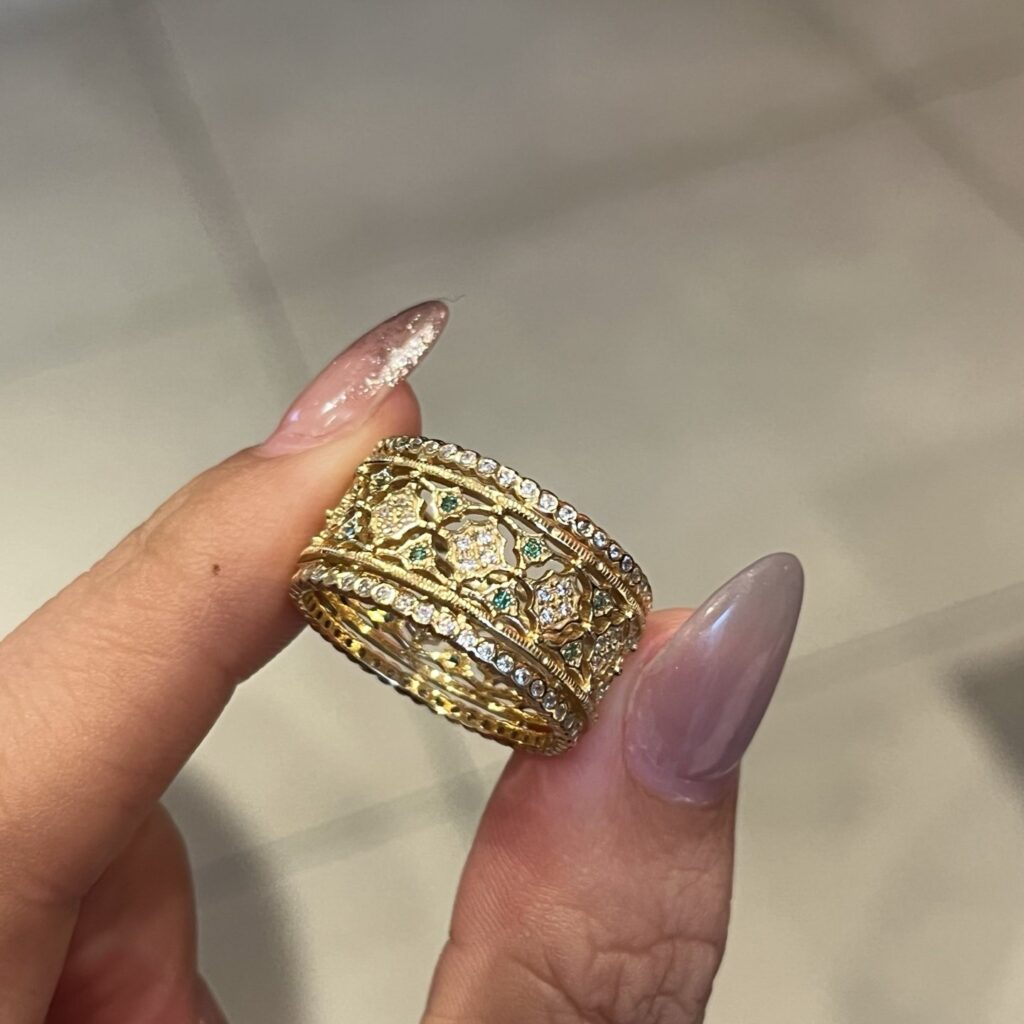 Gold Plated 925 Sterling Silver Brushed Wide Band Ring Wholesale