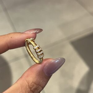 Gold Plated 925 Sterling Silver Brushed Wide Band Ring Packaging View