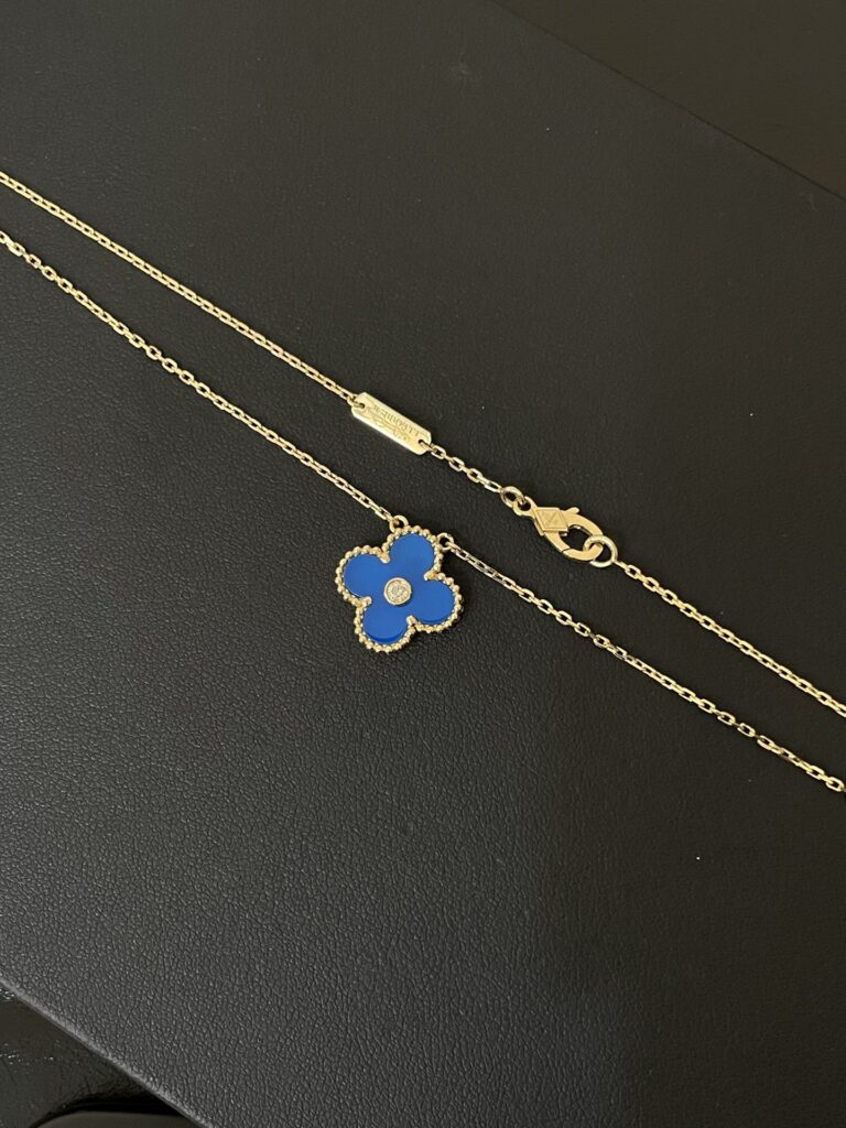 Gold Plated 925 Sterling Silver Green Clover Necklace Wholesale