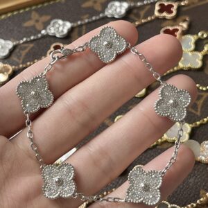 Gold Plated 925 Sterling Silver Mixed Clover Bracelet Wholesale