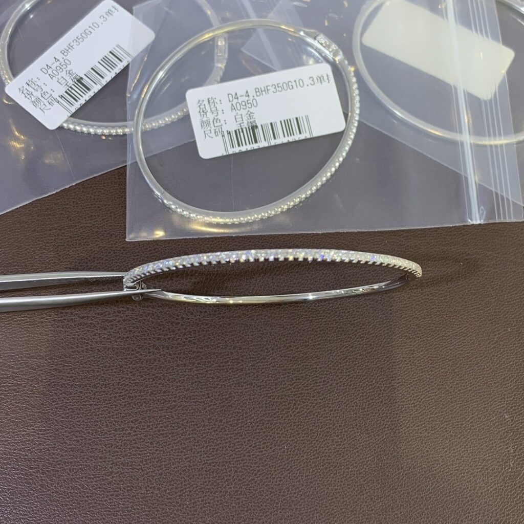 Gold Plated 925 Sterling Silver Pave Bangle Wholesale