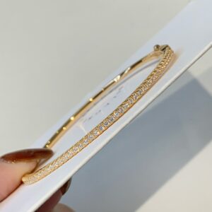 Gold Plated 925 Sterling Silver Pave Bangle Detail