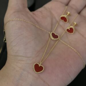 Gold Plated 925 Sterling Silver Red Heart Bracelet Wholesale