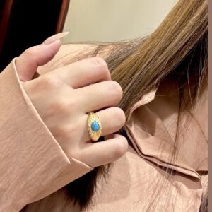 Gold Plated 925 Sterling Silver Turquoise Ring Wholesale