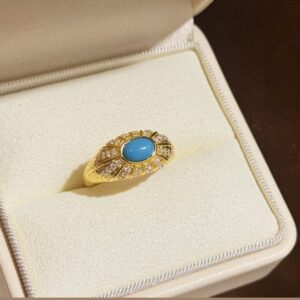Gold Plated 925 Sterling Silver Turquoise Ring Detail