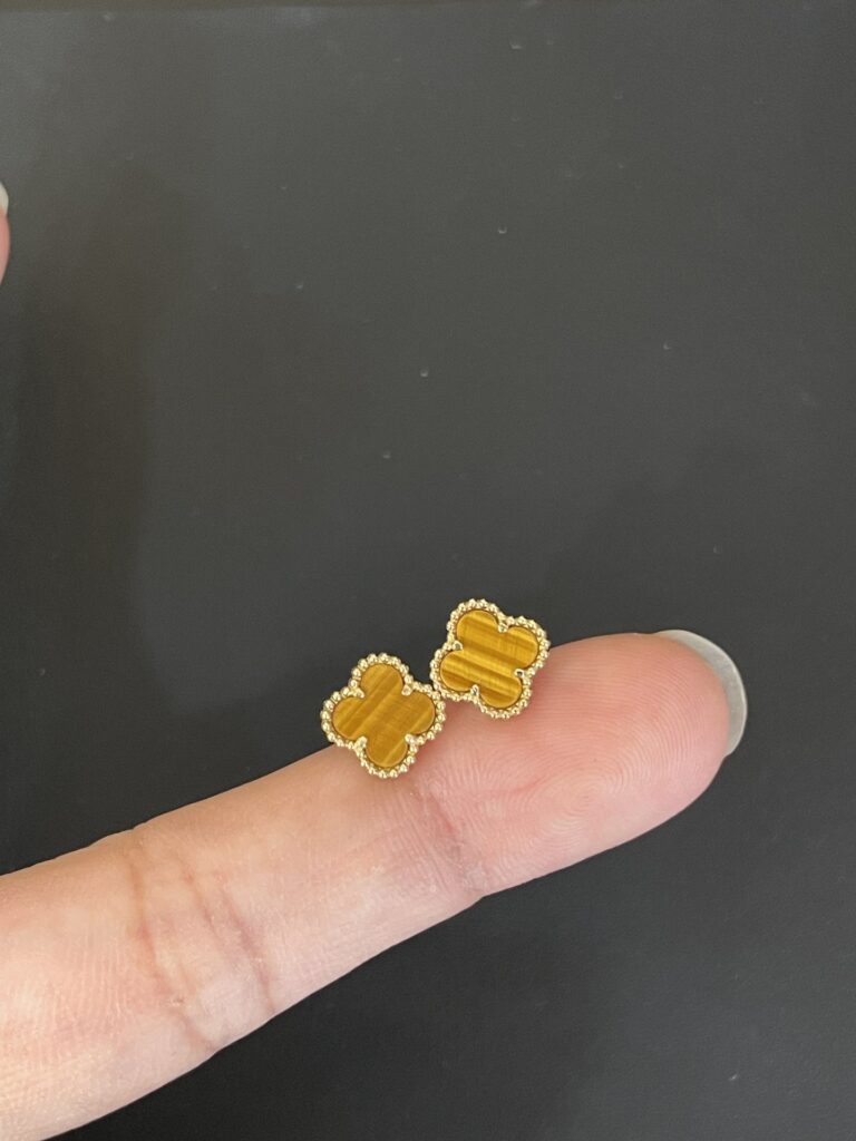 Rose Gold Plated 925 Sterling Silver Blue Clover Stud Earrings Wholesale