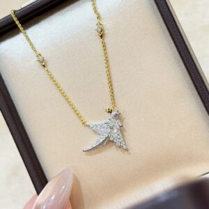 Two Tone 925 Sterling Silver Bird Motif Necklace Packaging View