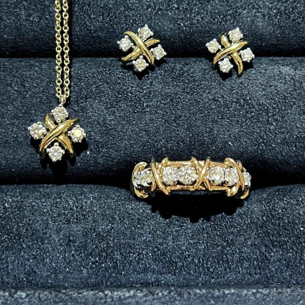 Two Tone 925 Sterling Silver Cross Pave Stud Earrings Wholesale