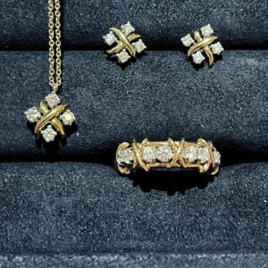Two Tone 925 Sterling Silver Cross Pave Stud Earrings Wholesale