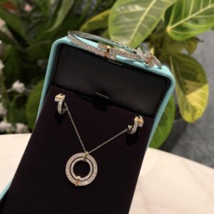 Two Tone 925 Sterling Silver Edge Cross Necklace Lifestyle View