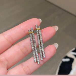 Two Tone 925 Sterling Silver Edge Stud Earrings Packaging View
